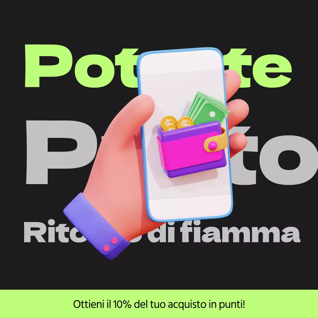 Posta in gioco Cyberpunk punti in nero e verde lime