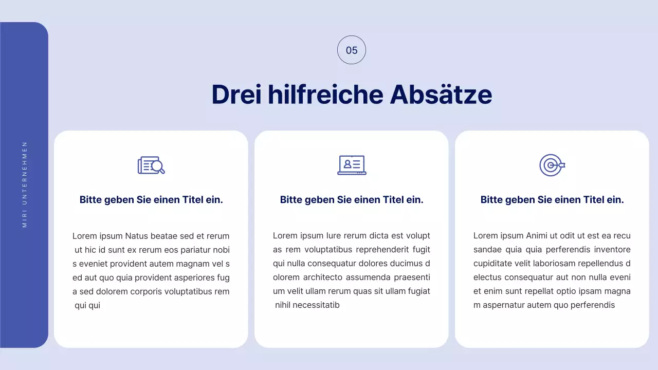 Einfacher Text in Blau für einen Bericht, über den man viel schreiben kann