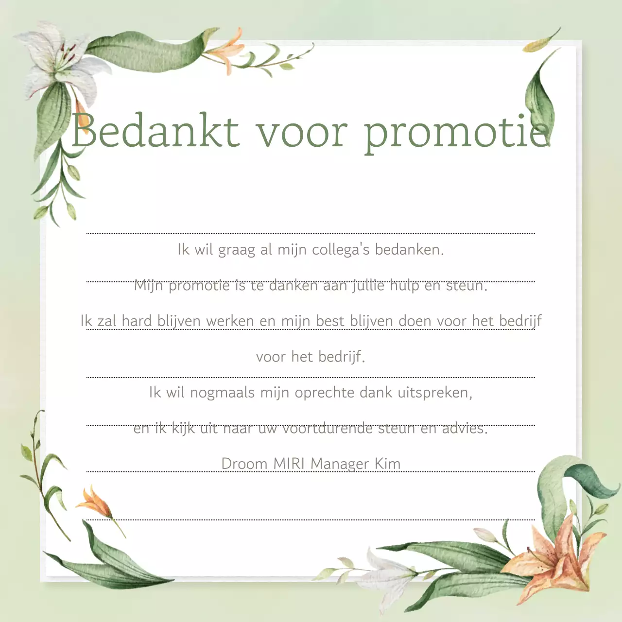 Een schattig bedankje met een roze achtergrond