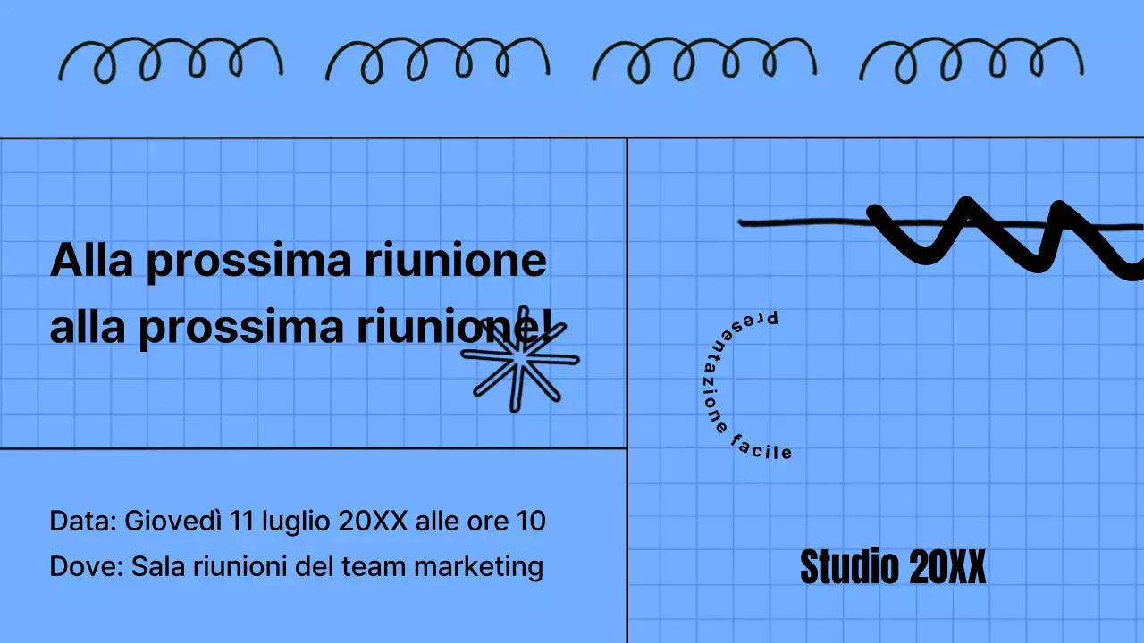 Materiale per riunioni kitsch in blu