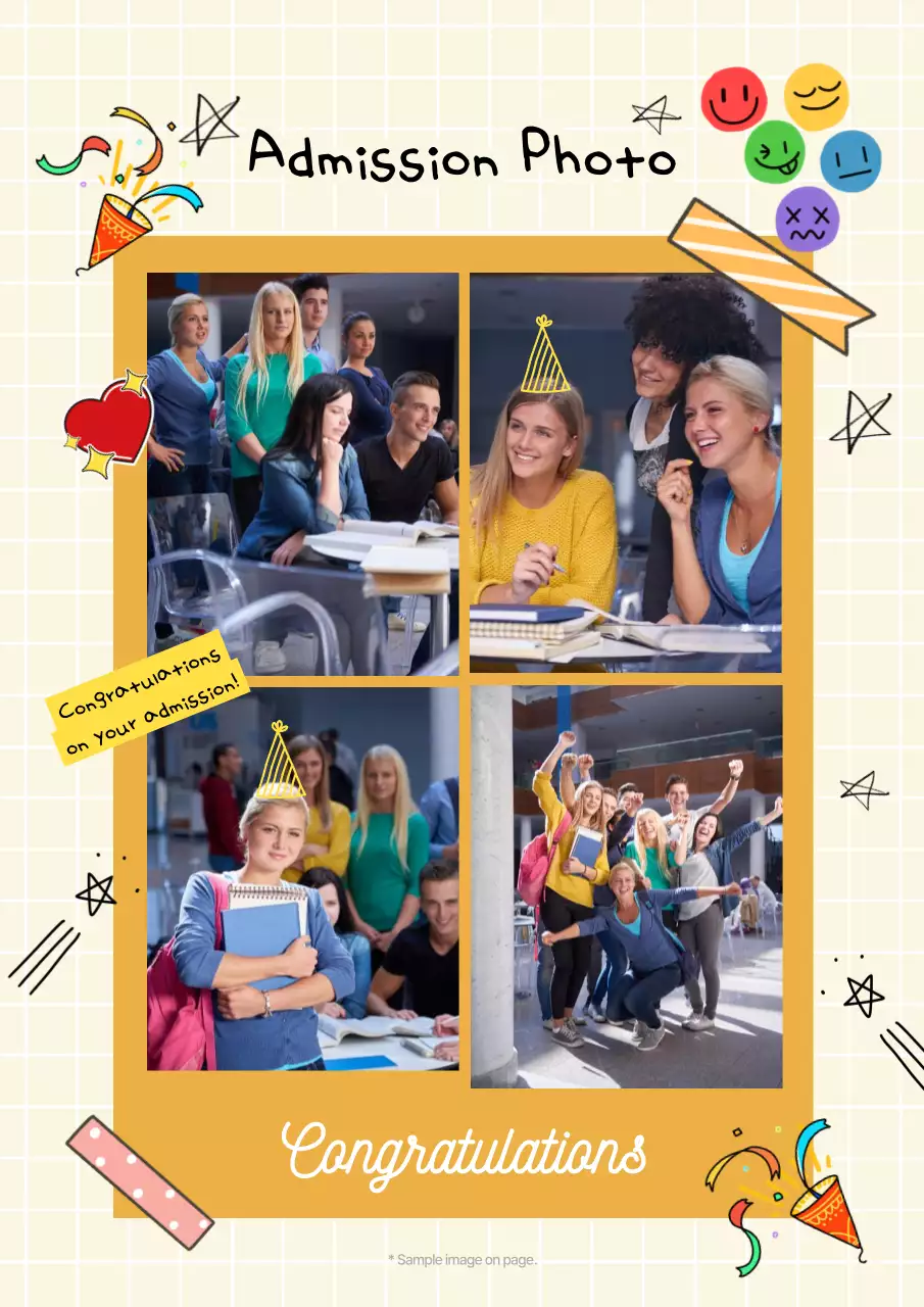 옐로우 트렌디 입학 안내 포스터