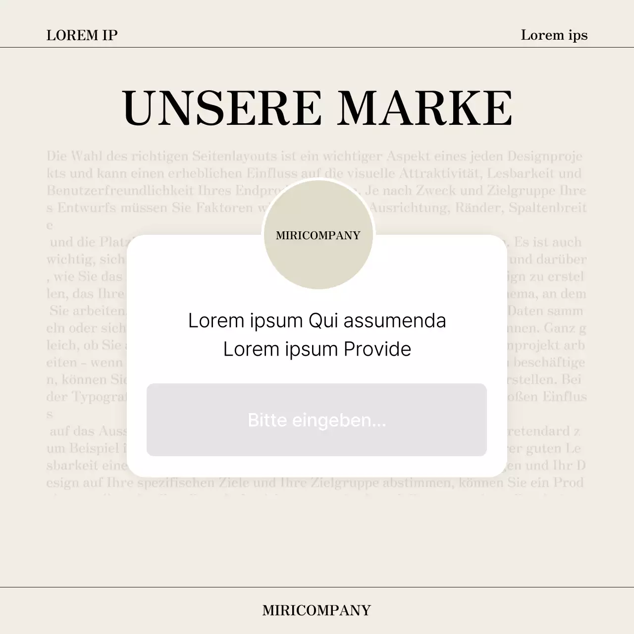 Ein einfacher Markenslip in Beige