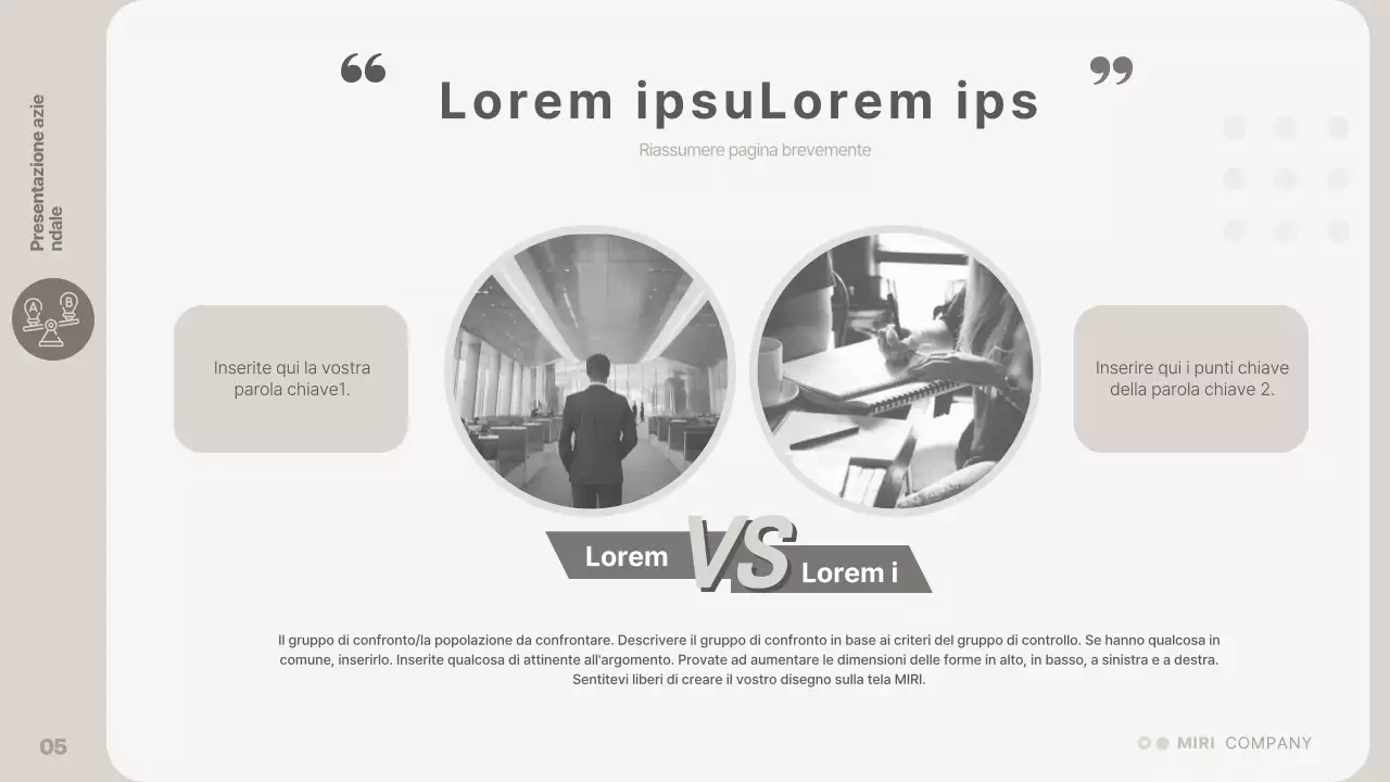 Una presentazione aziendale semplice e beige