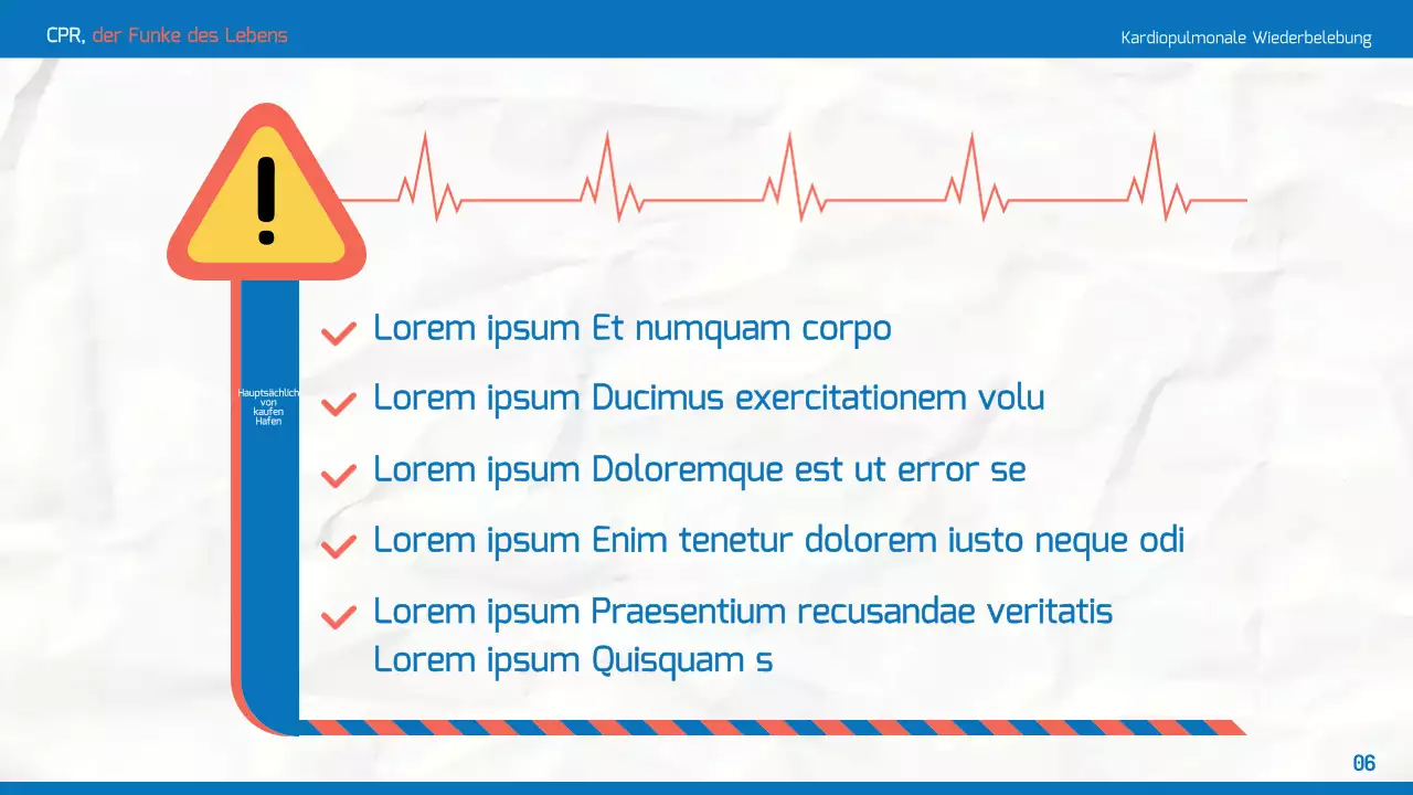 Einfache CPR-Schulungsmaterialien in Blau