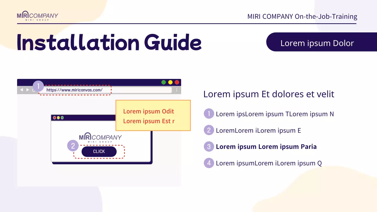 Ein einfacher HR-Schulungsleitfaden in Mauve und Orange