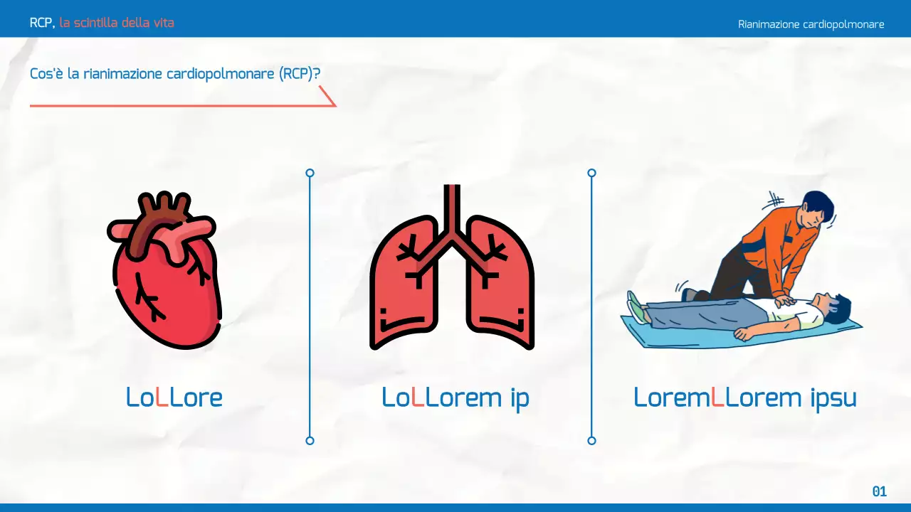 Materiale di formazione sulla RCP semplice in blu