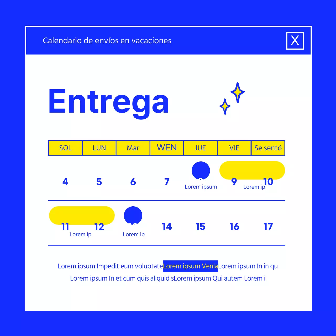 Promover la marca de un postre azul.