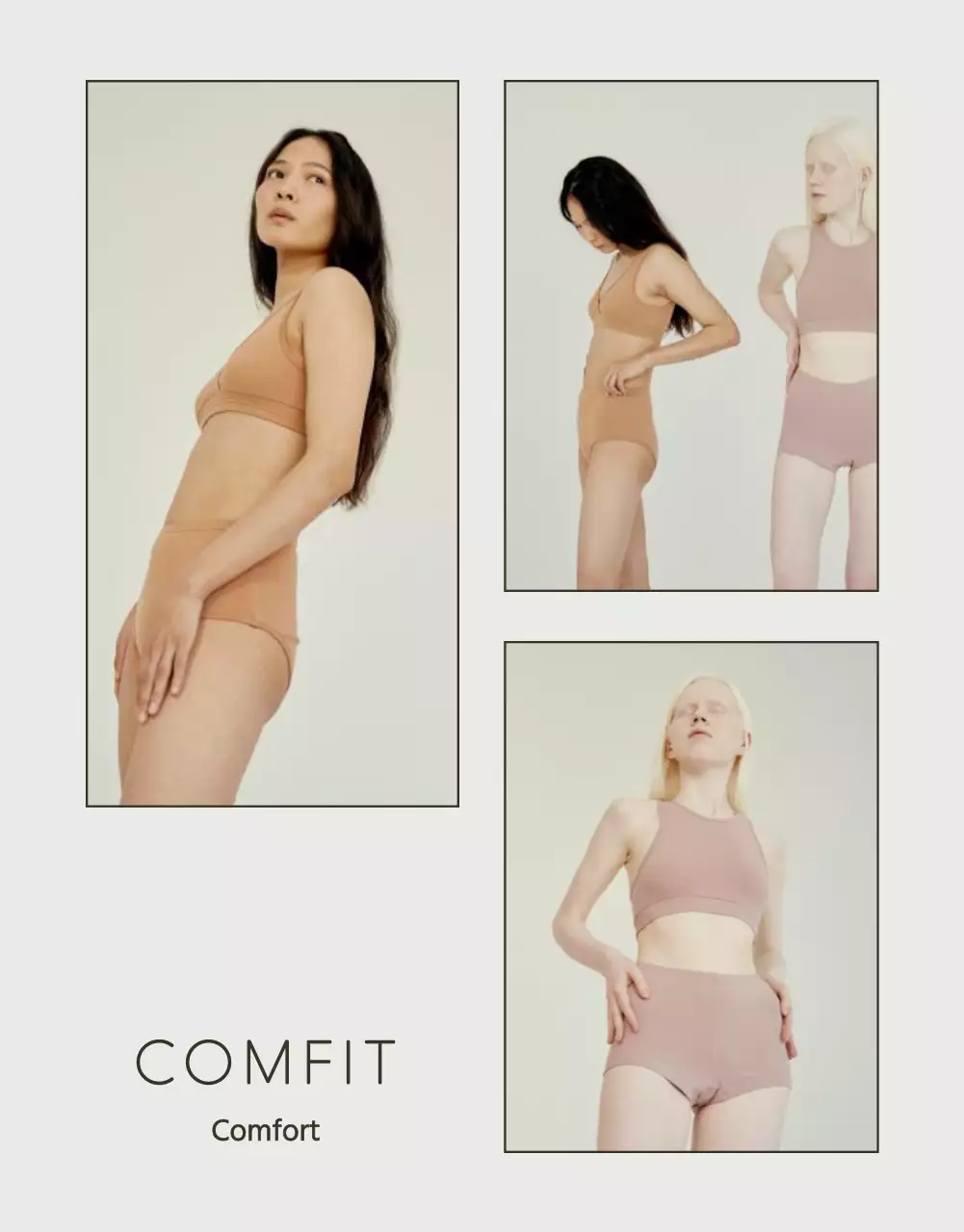 Pubblicità di biancheria intima semplice in bianco e chartreuse