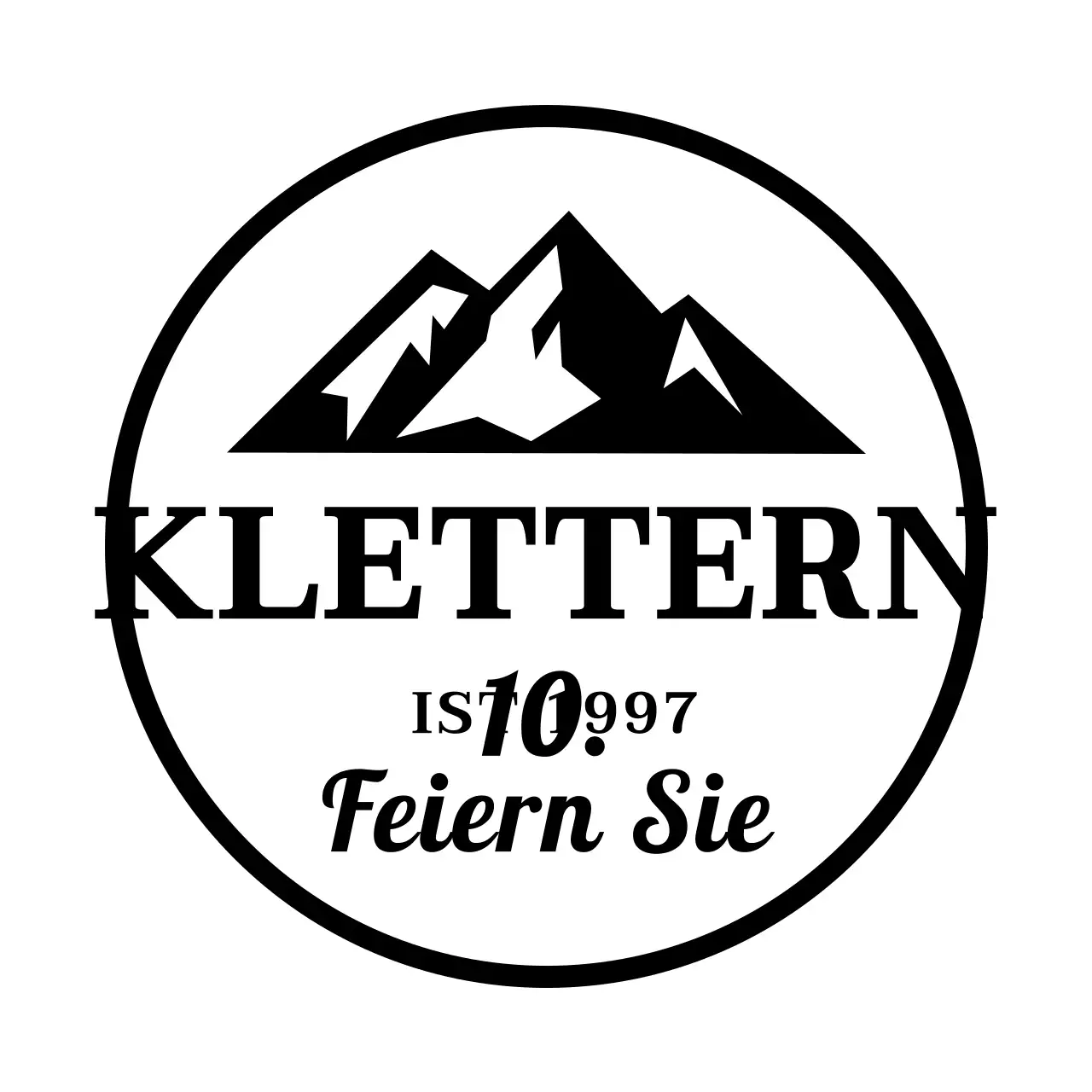 Ein einfaches Konzept für einen Bergsteigerverein mit Berg-Illustrationen und Serifen-Schriften