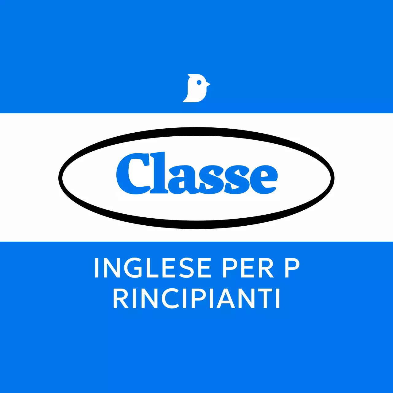 Design pulito con sfondo blu e un cerchio al centro