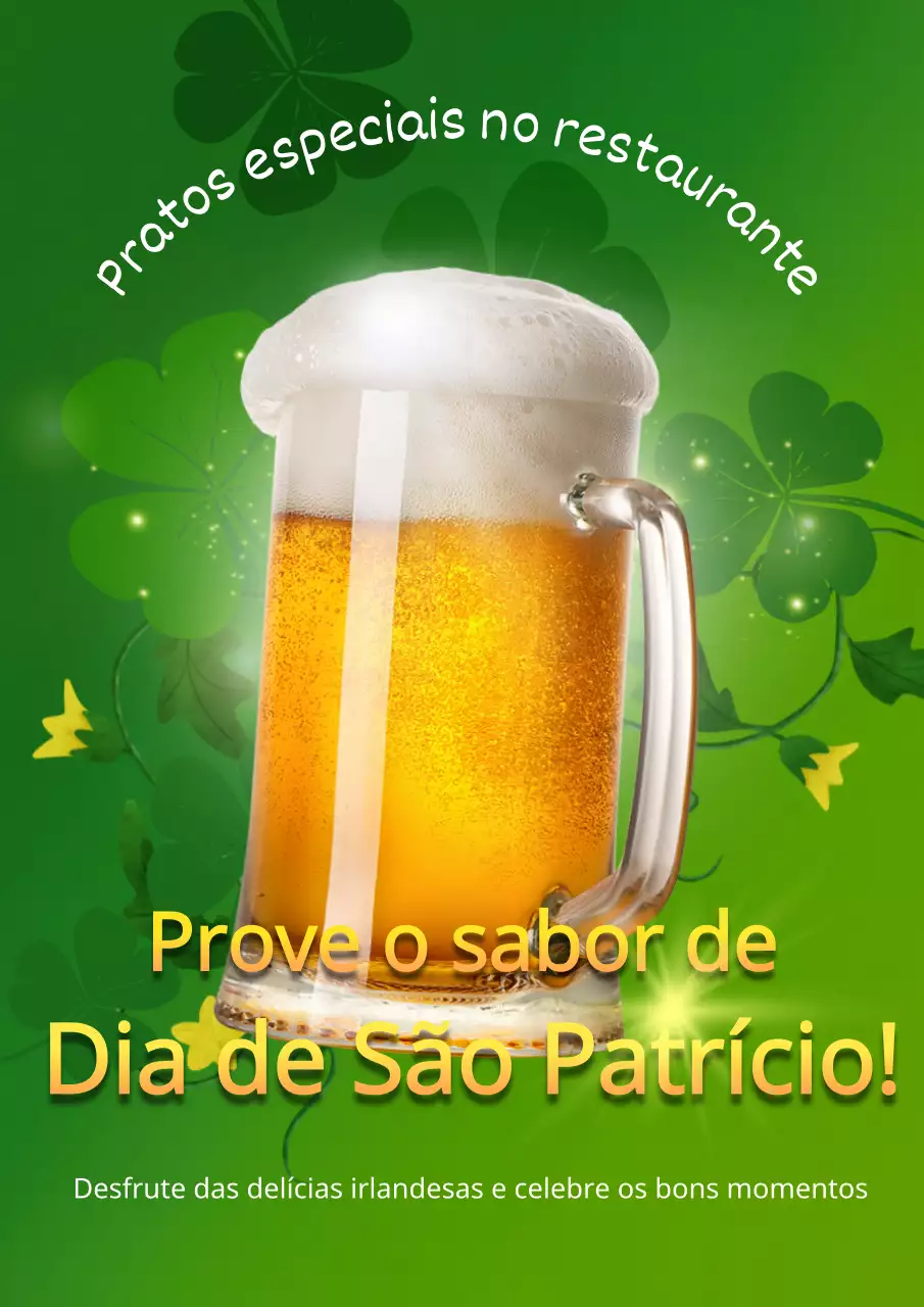 Promover um evento de cerveja verde no Dia de São Patrício