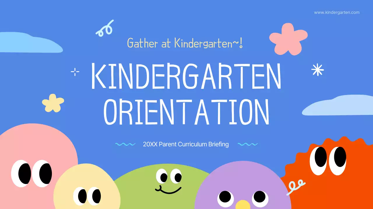 Blue Playful Kindergarten Guide Presentation
