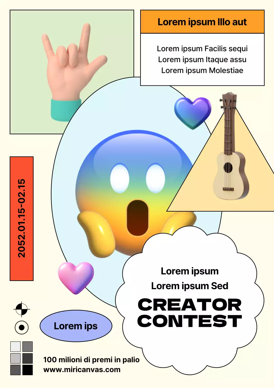 Promuovere un programma di incubazione di creatori di colore giallo e azzurro kitsch.