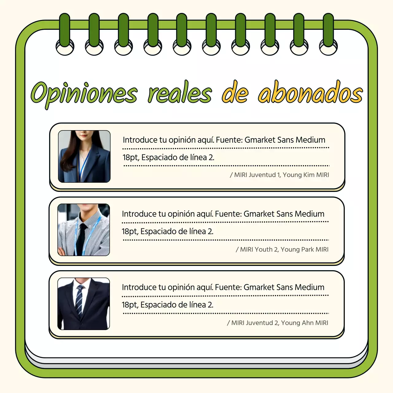 Una sencilla campaña de contratación amarilla y verde