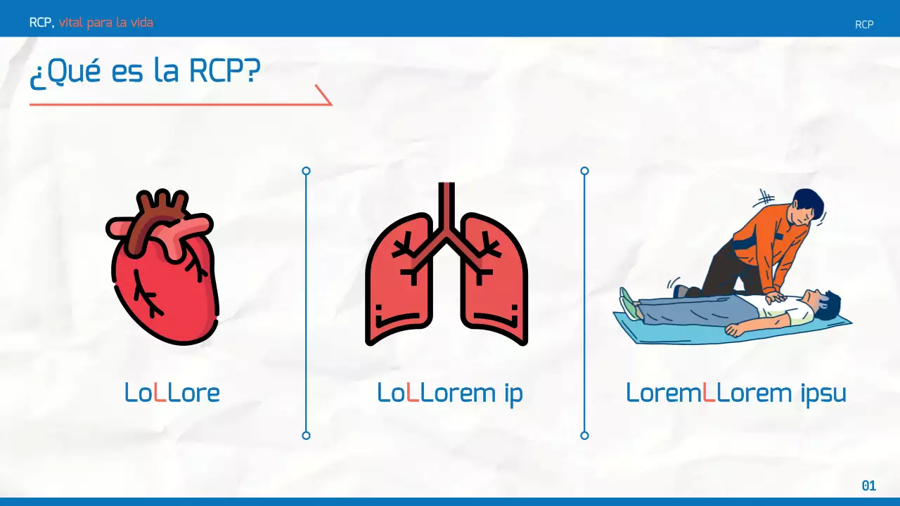 Material de formación en RCP simple de color azul