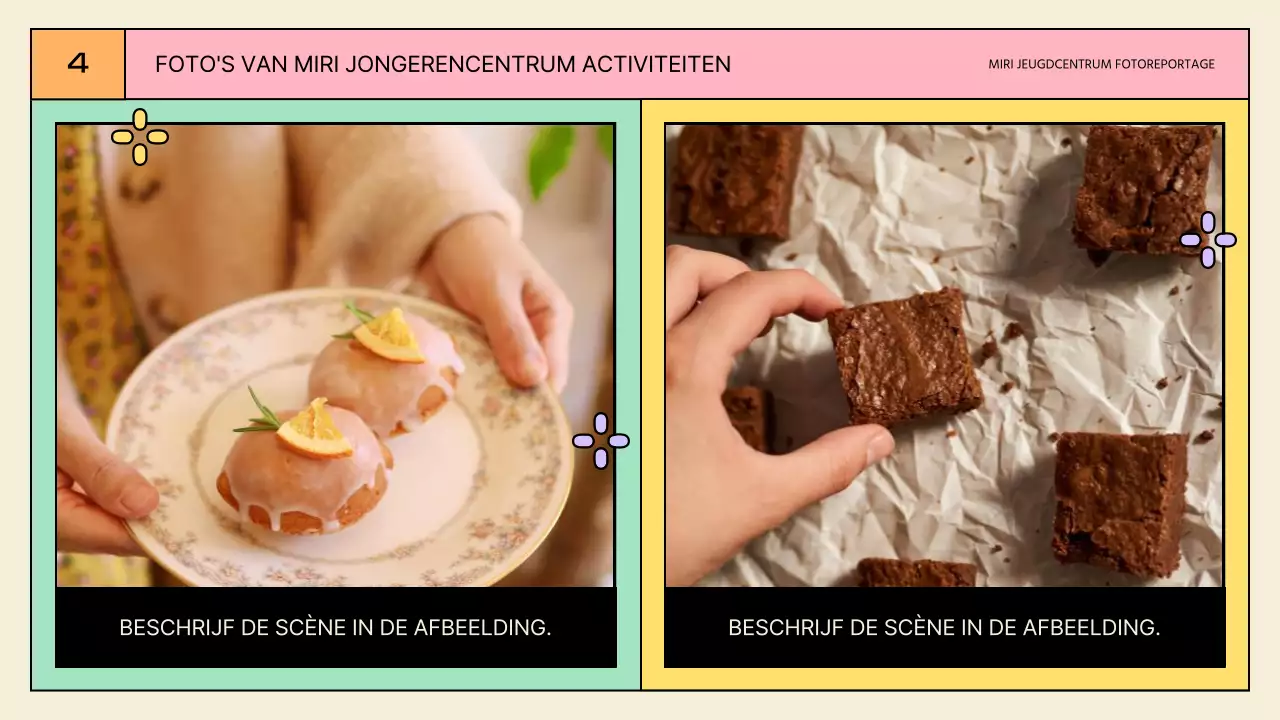 Gele en mintkleurige activiteitenpresentaties voor het jeugdcentrum
