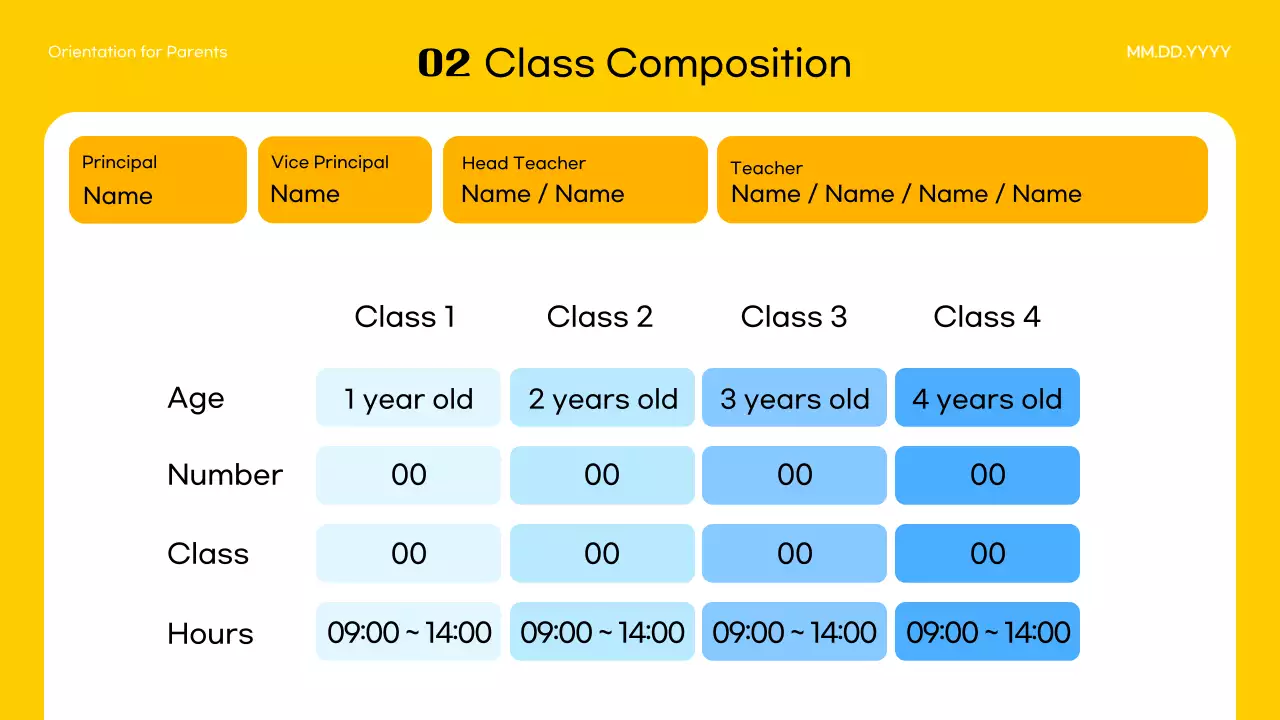옐로우 심플 유치원 공지사항 프레젠테이션