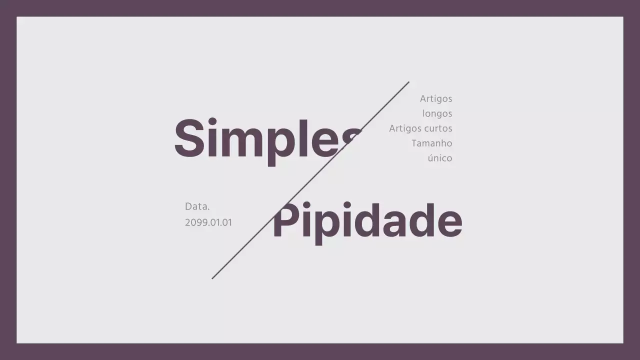 Explicação do layout de estilo minimalista em roxo