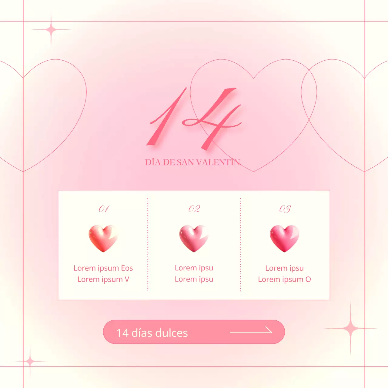 Promocione un evento de moda para San Valentín con un fondo marfil y rosa