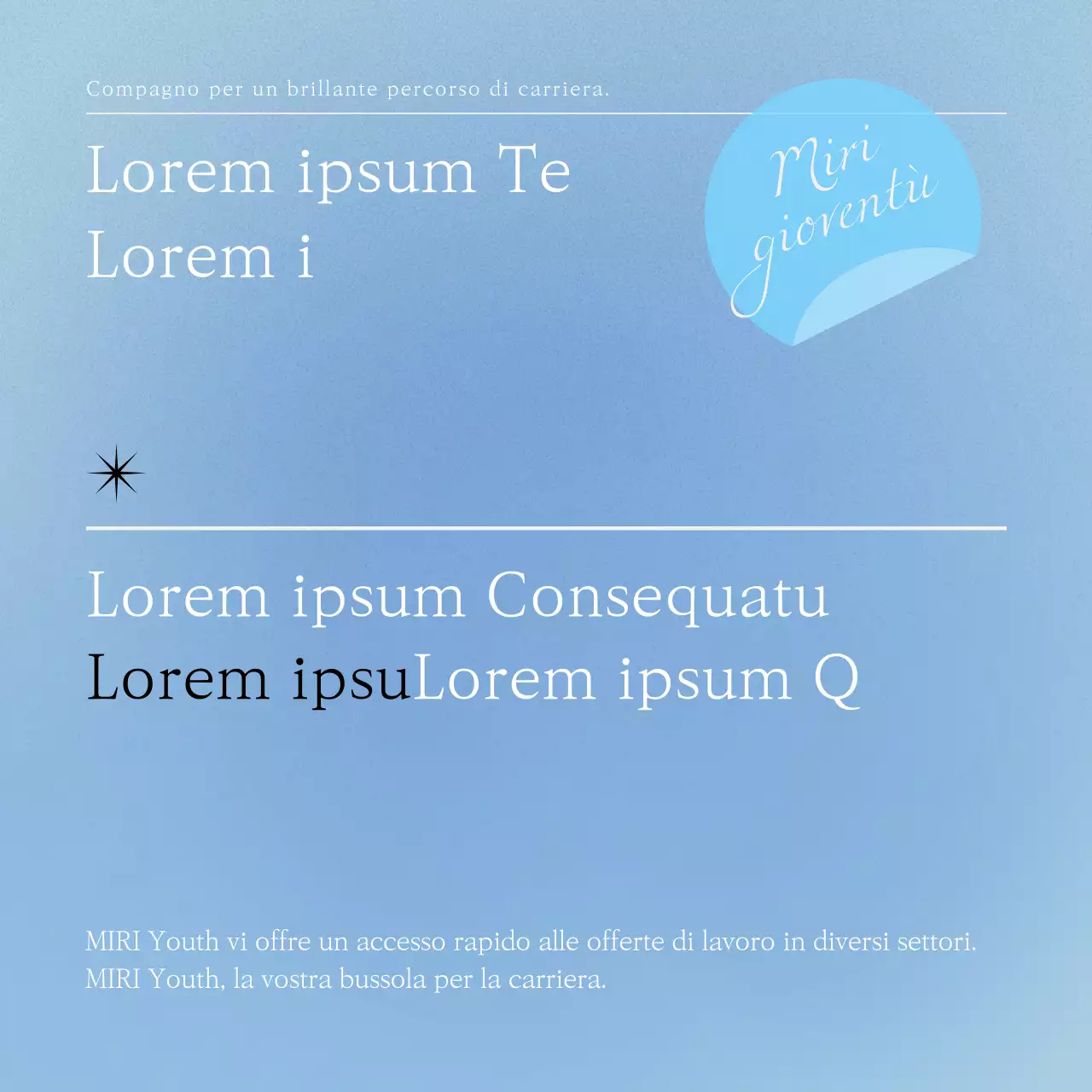 Promuovere il reclutamento di una comunità moderna nei colori blu e grigio.