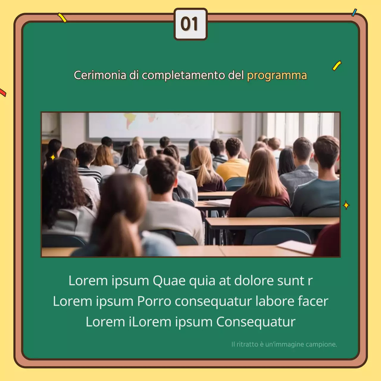 Un bel post di laurea giallo e verde