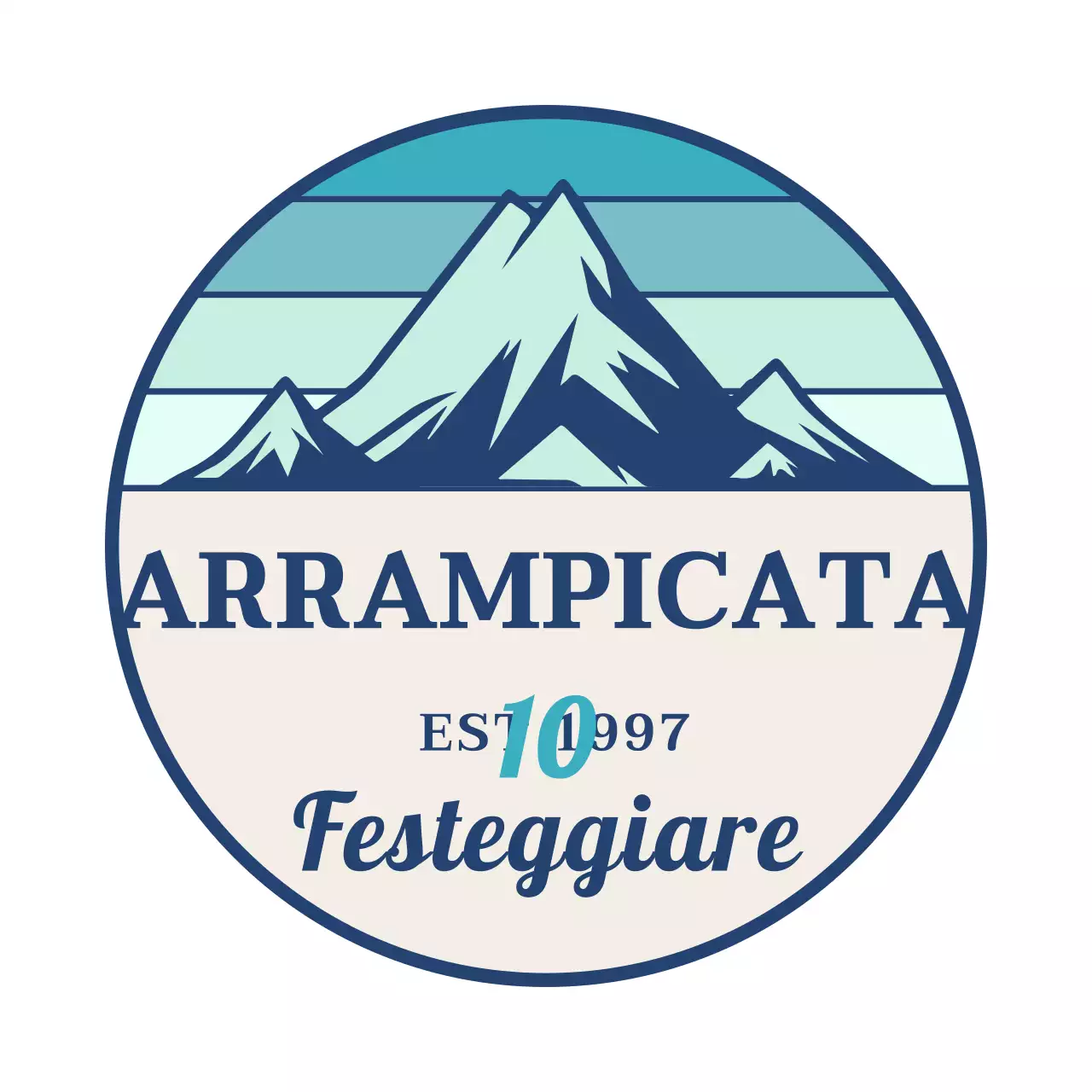 Un concetto semplice per un club di alpinismo con illustrazioni di montagna e font serif