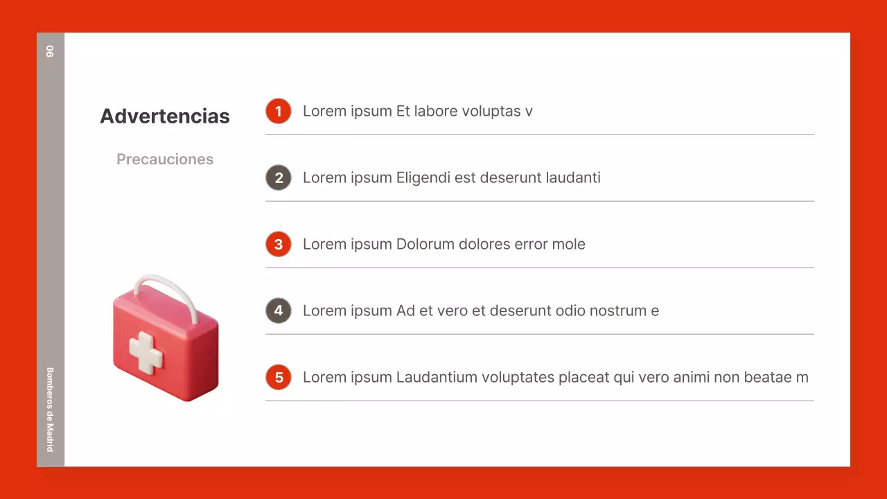 Material sencillo de formación en RCP de color rojo y marrón