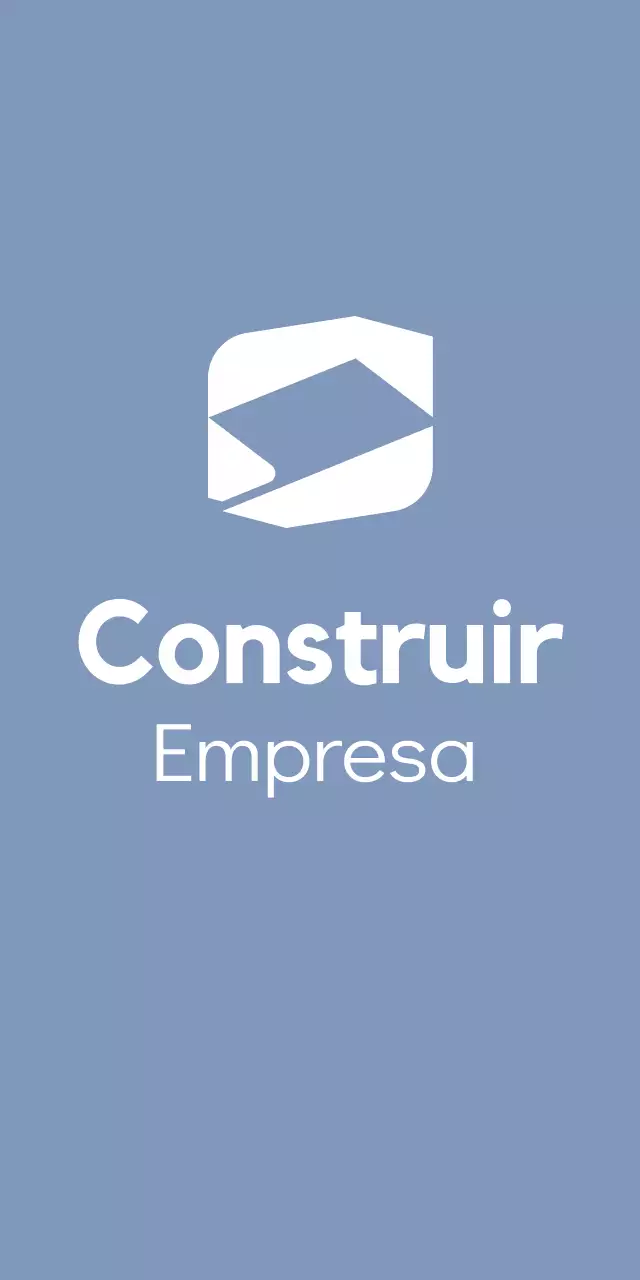 Logotipo corporativo con formas geométricas sencillas en blanco