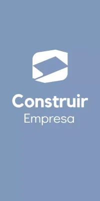 Logotipo corporativo con formas geométricas sencillas en blanco