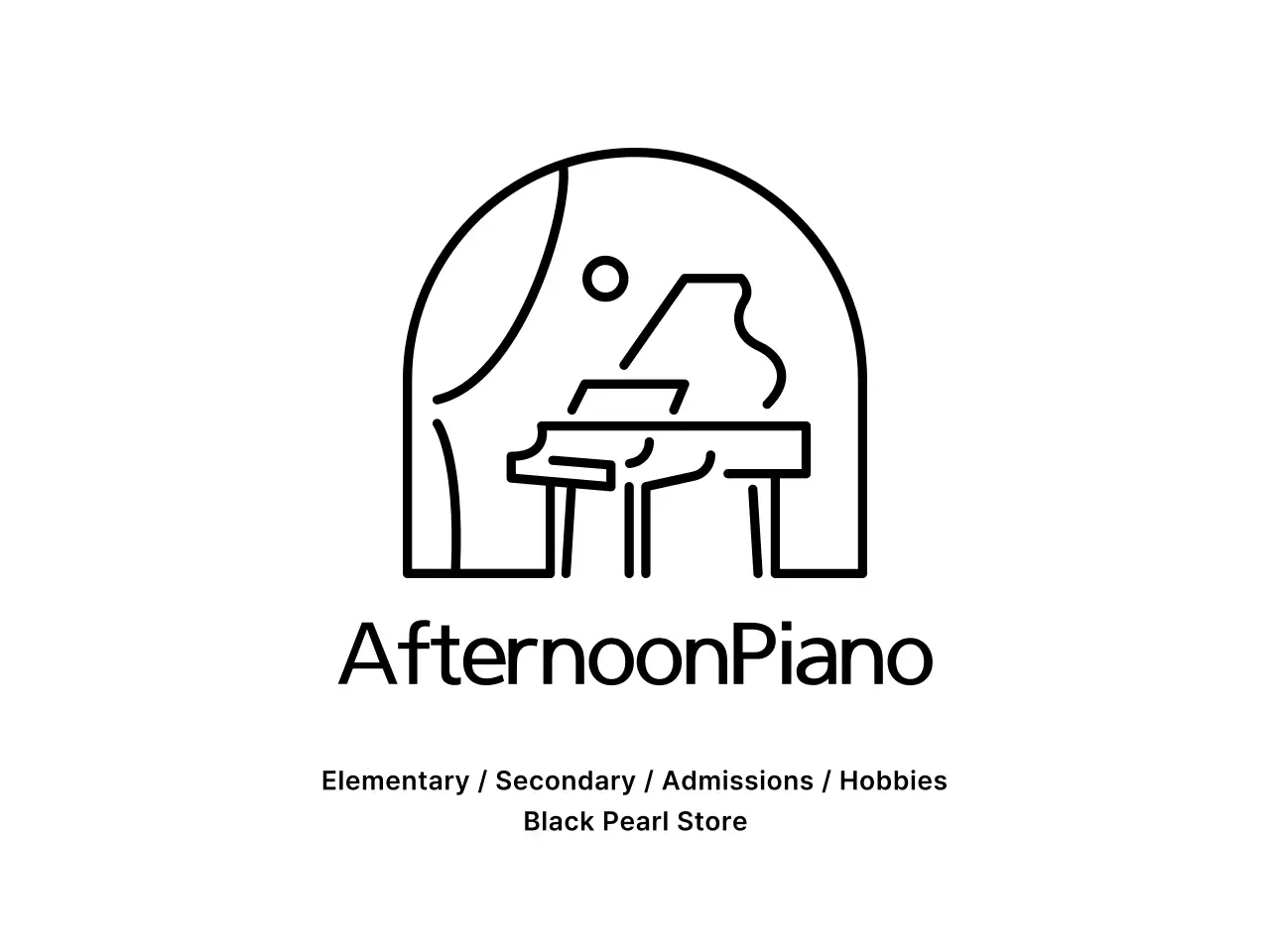 Piano school design with piano landscape icon