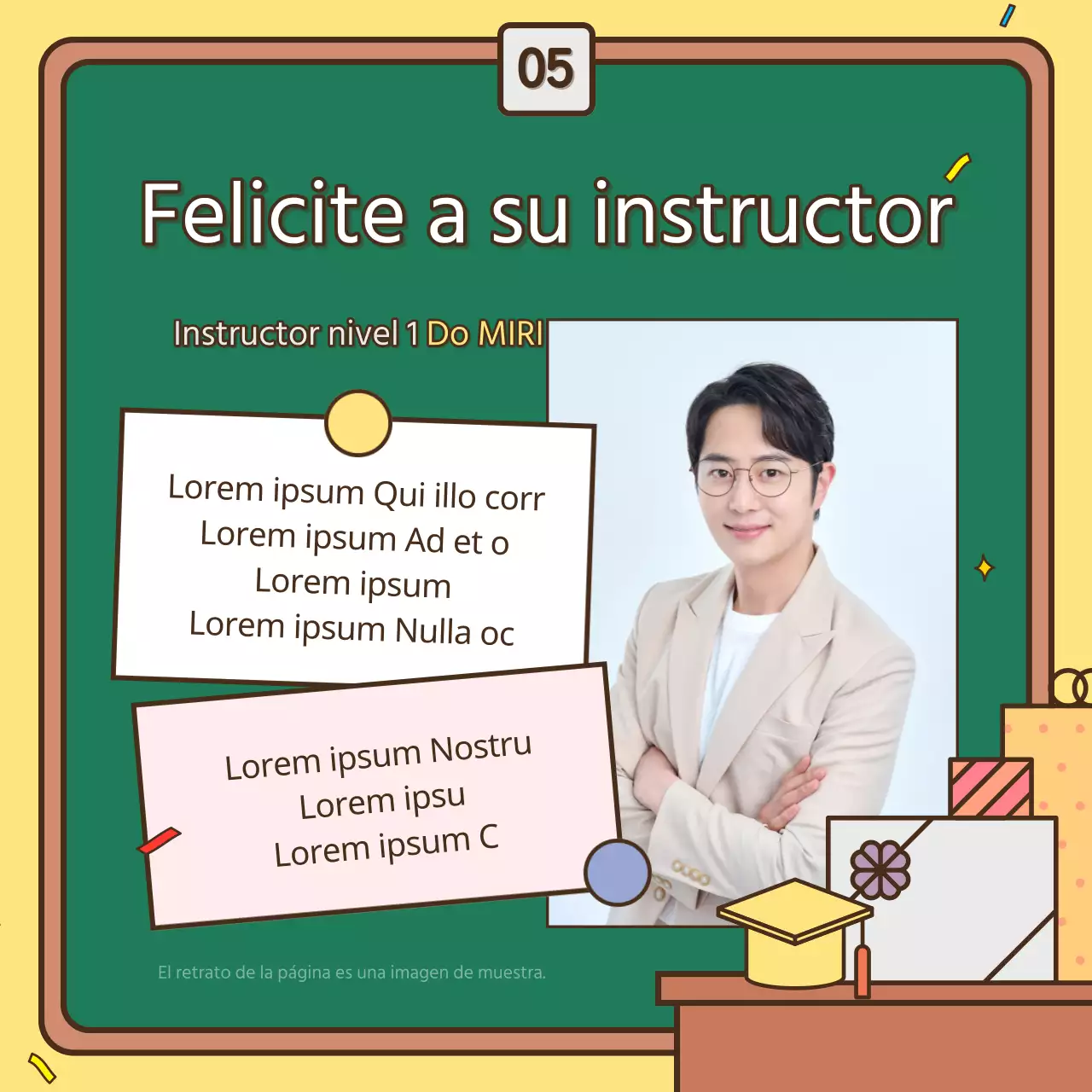 Un precioso post de graduación amarillo y verde