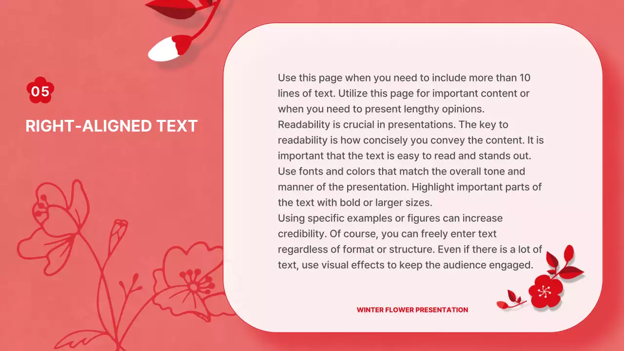 빨간색 우아한 꽃 프레젠테이션