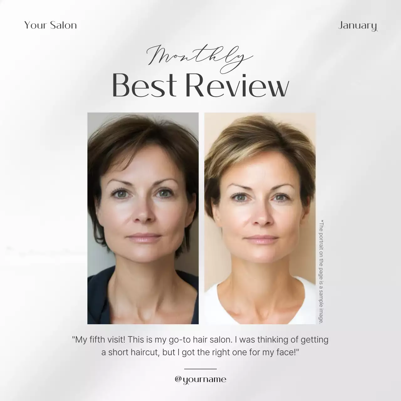 화이트 엘레강트 살롱 프로모션 소셜 미디어 게시물