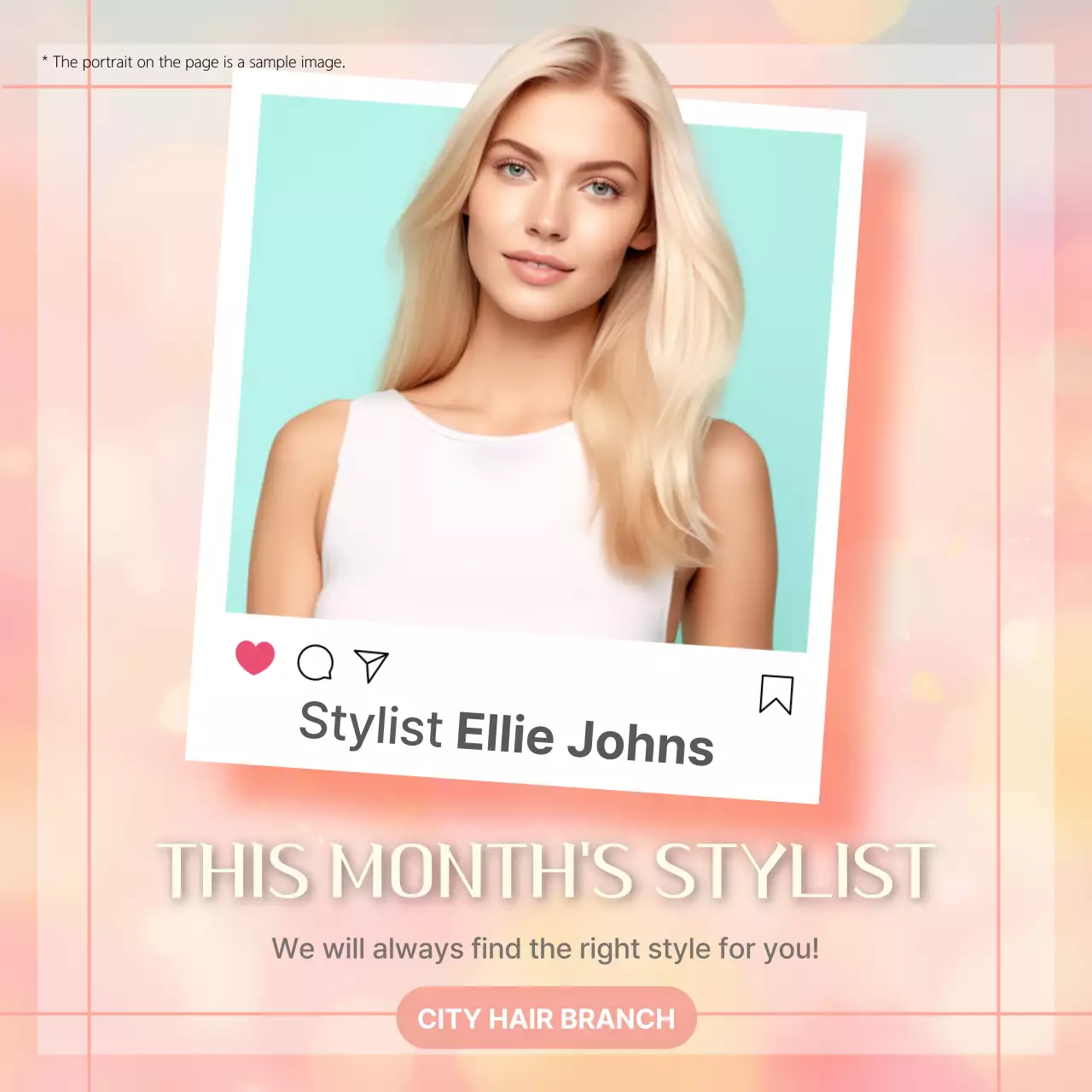 Pink Trendy Stylist Promotion Social Media Post
