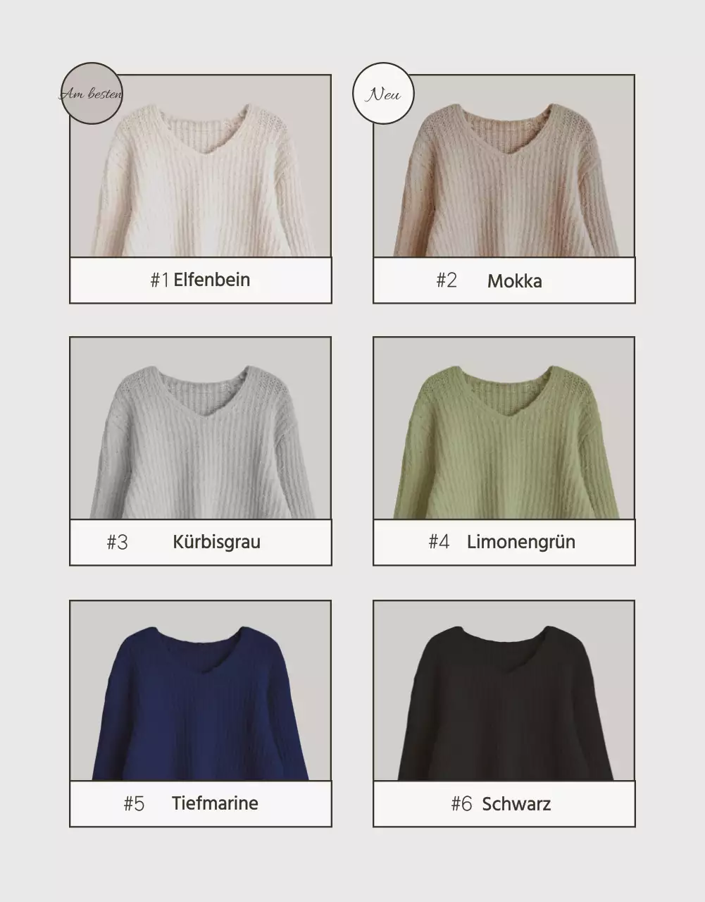 Moderne Winterstrickanzeige in Beige und Braun