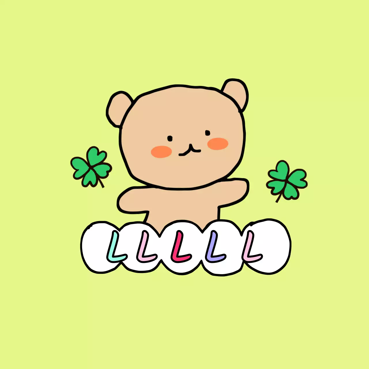 Simpáticos amuletos de la suerte con personajes dibujados a mano