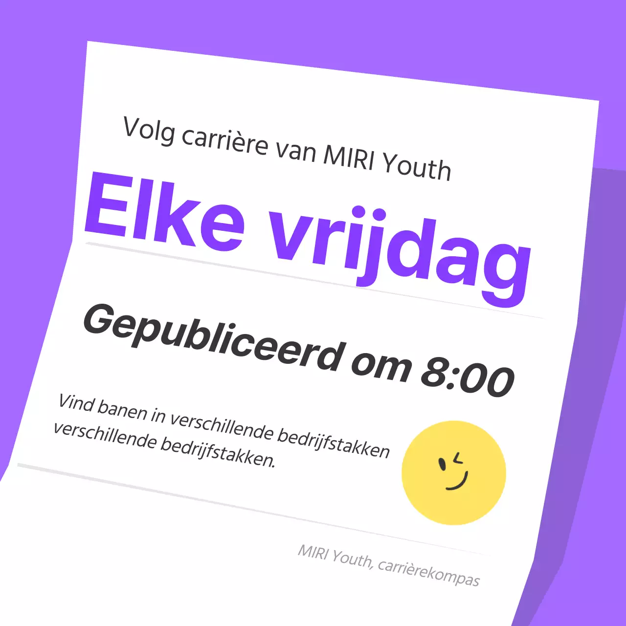 Een eenvoudig paars-wit wervingspraatje voor de gemeenschap