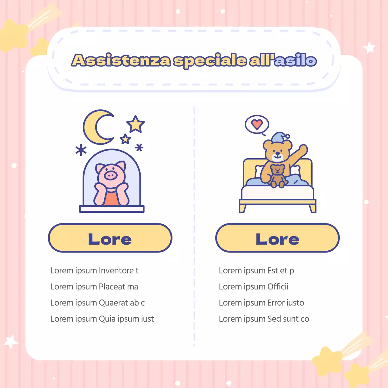 Adorabili annunci di scuola materna azzurri e rosa