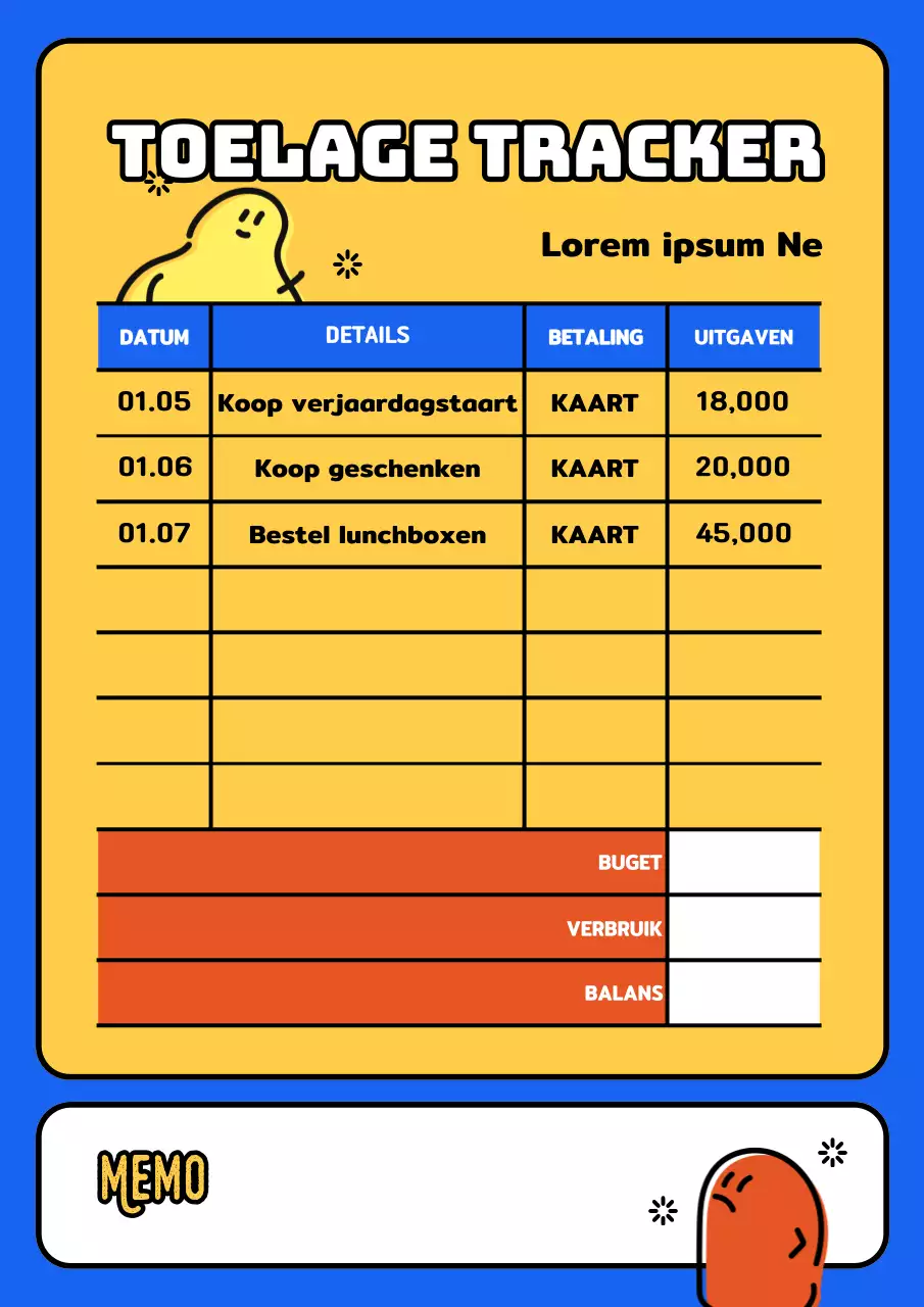 Schattige gele en blauwe zakgeld notitieblokjes