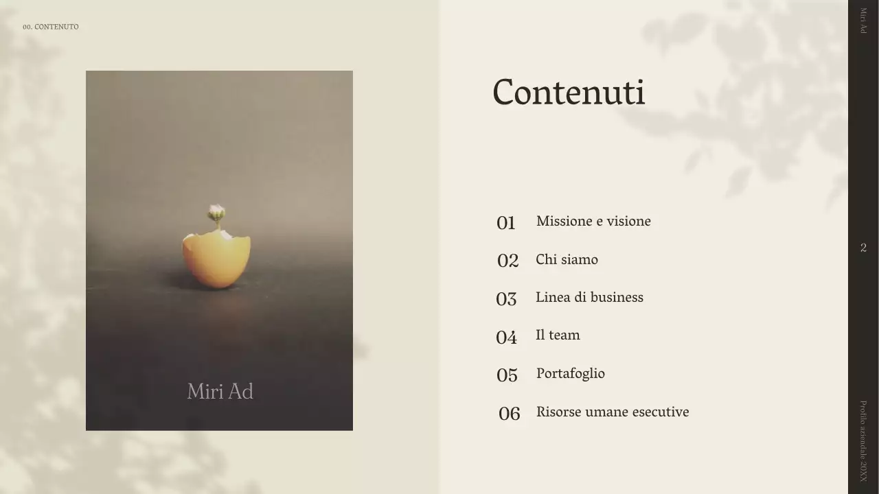 Un semplice profilo aziendale di storytelling in beige
