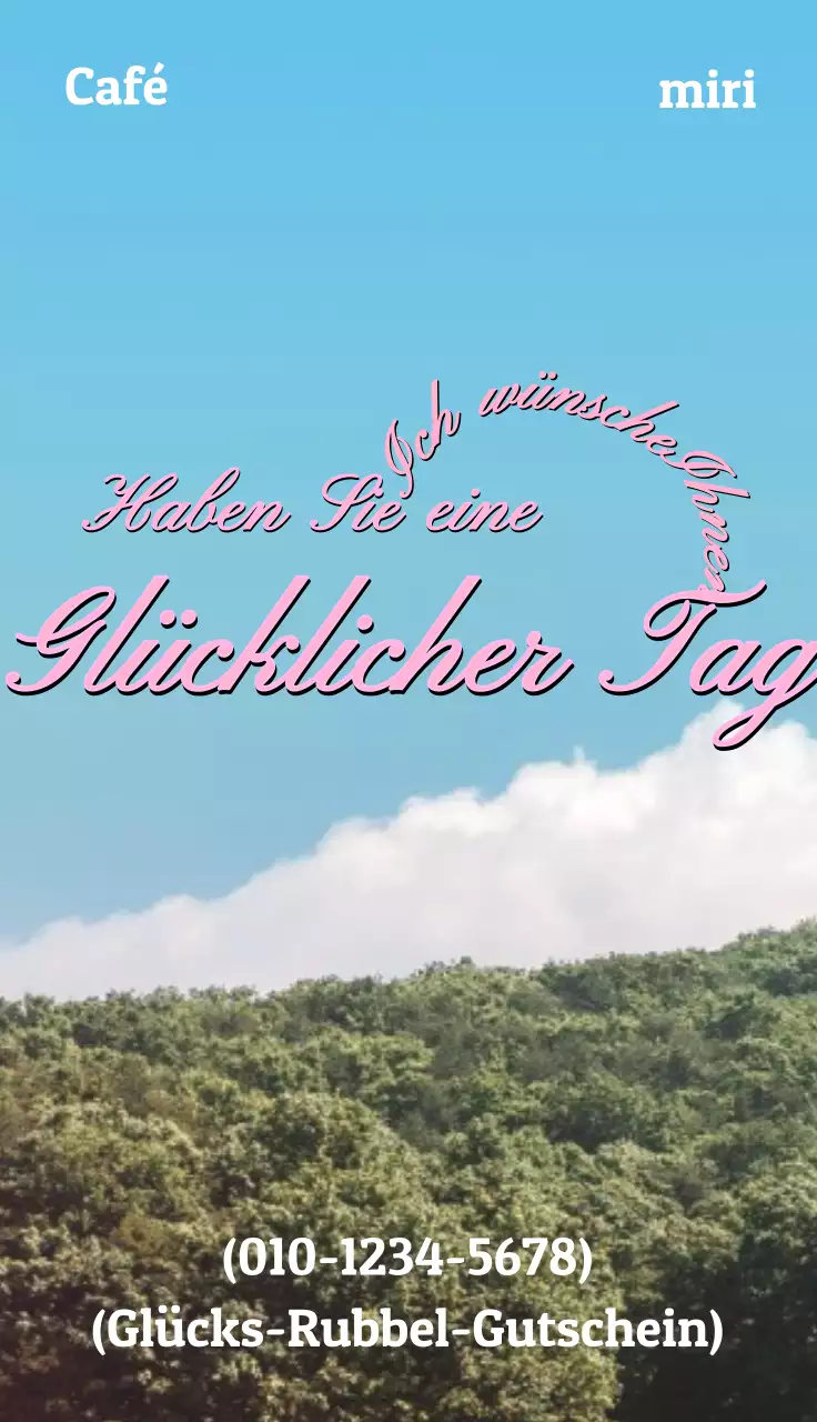 Emotionales Bild mit rosa kursiver Schrift auf natürlichem Hintergrund