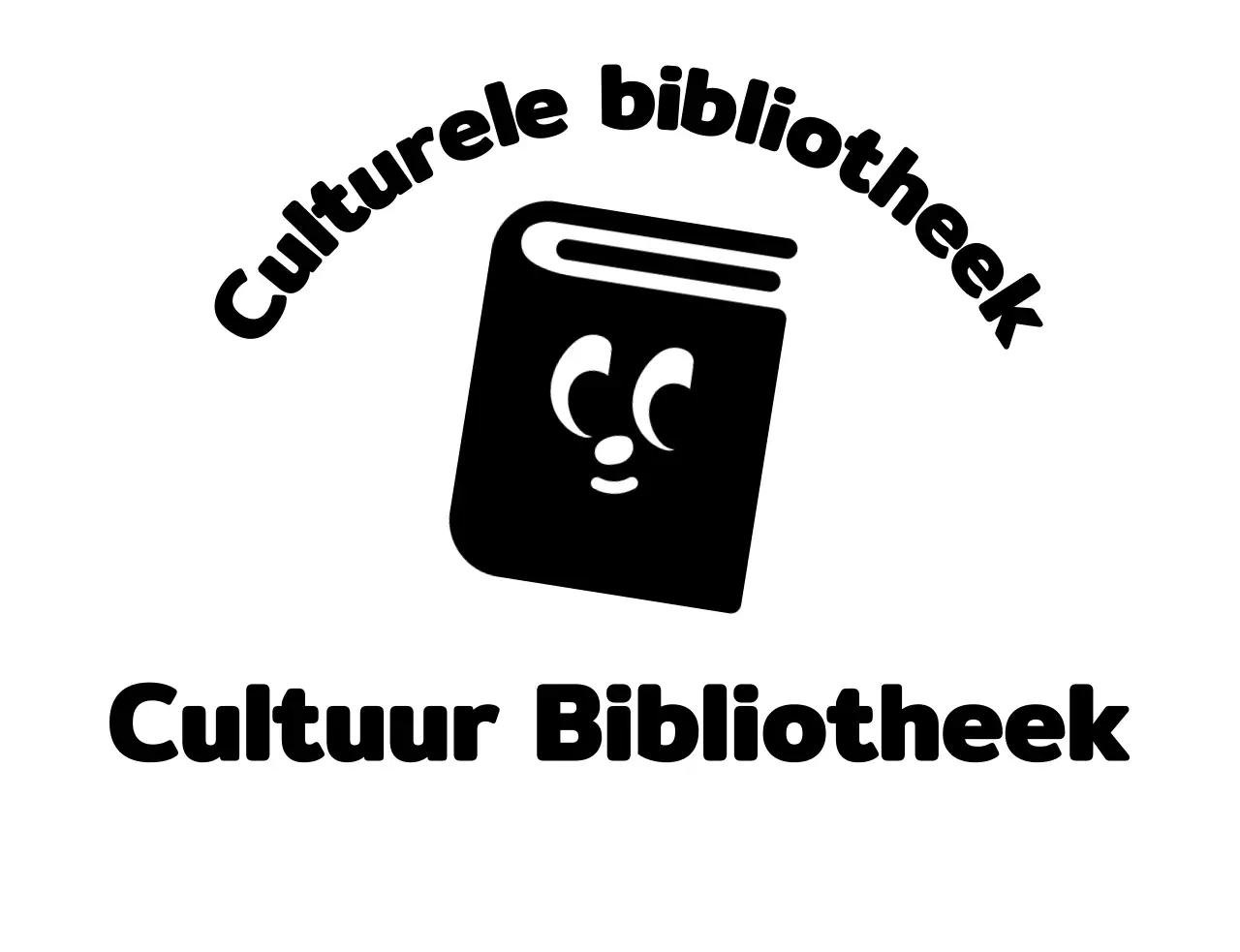 Bibliotheeklogo met leuke boekillustratie