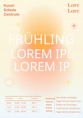 Orangefarbenes, minimalistisches Zentrum wirbt für Mitgliedschaft im Frühjahrssemester