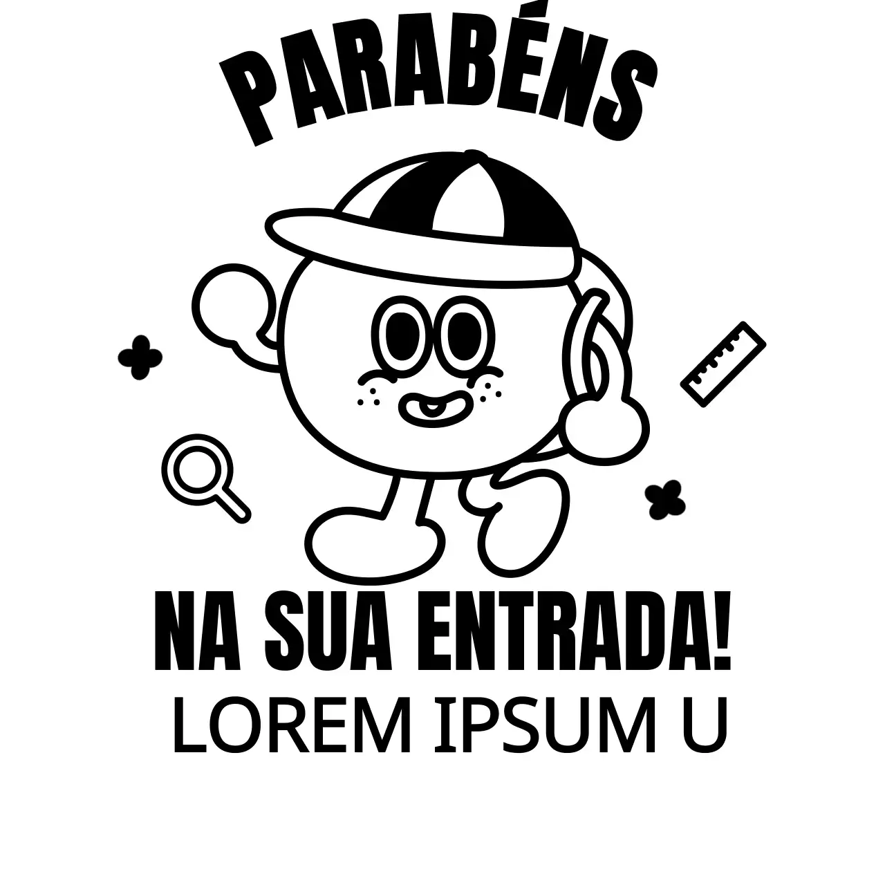 Artigos de celebração da entrada na escola primária com ilustrações de desenhos giros