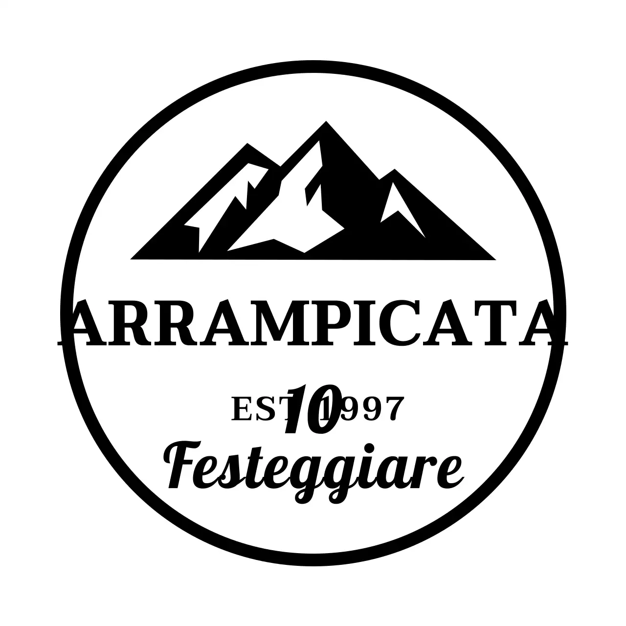 Un concetto semplice per un club di alpinismo con illustrazioni di montagna e font serif
