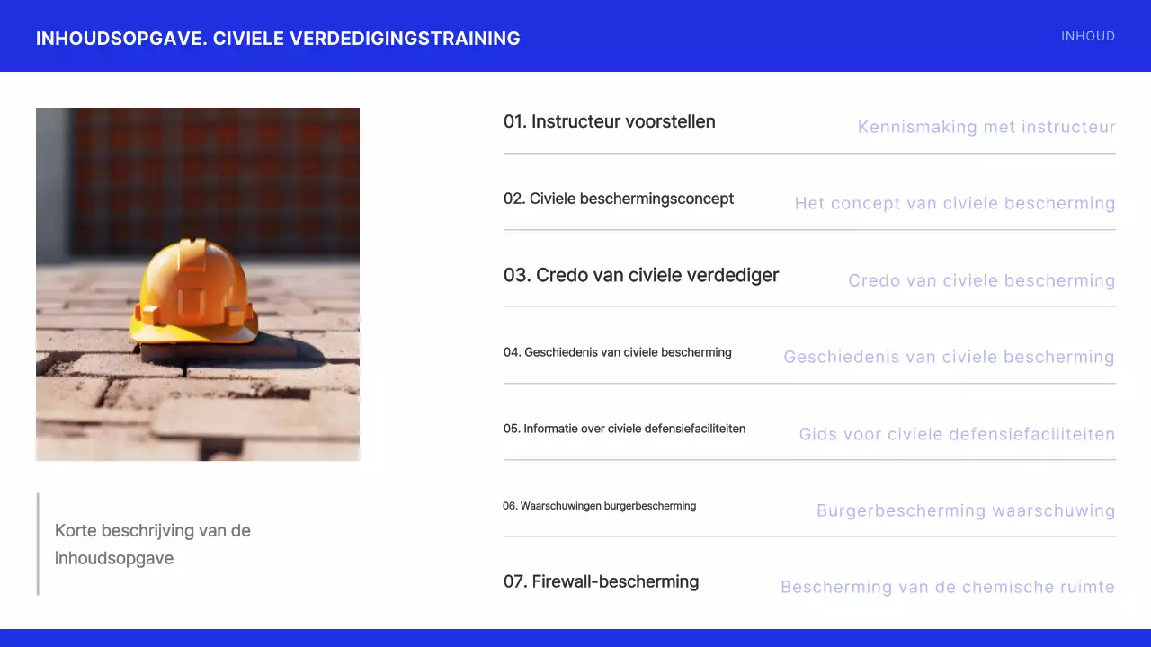 Eenvoudige civiele verdedigingstraining in marineblauw en zwart