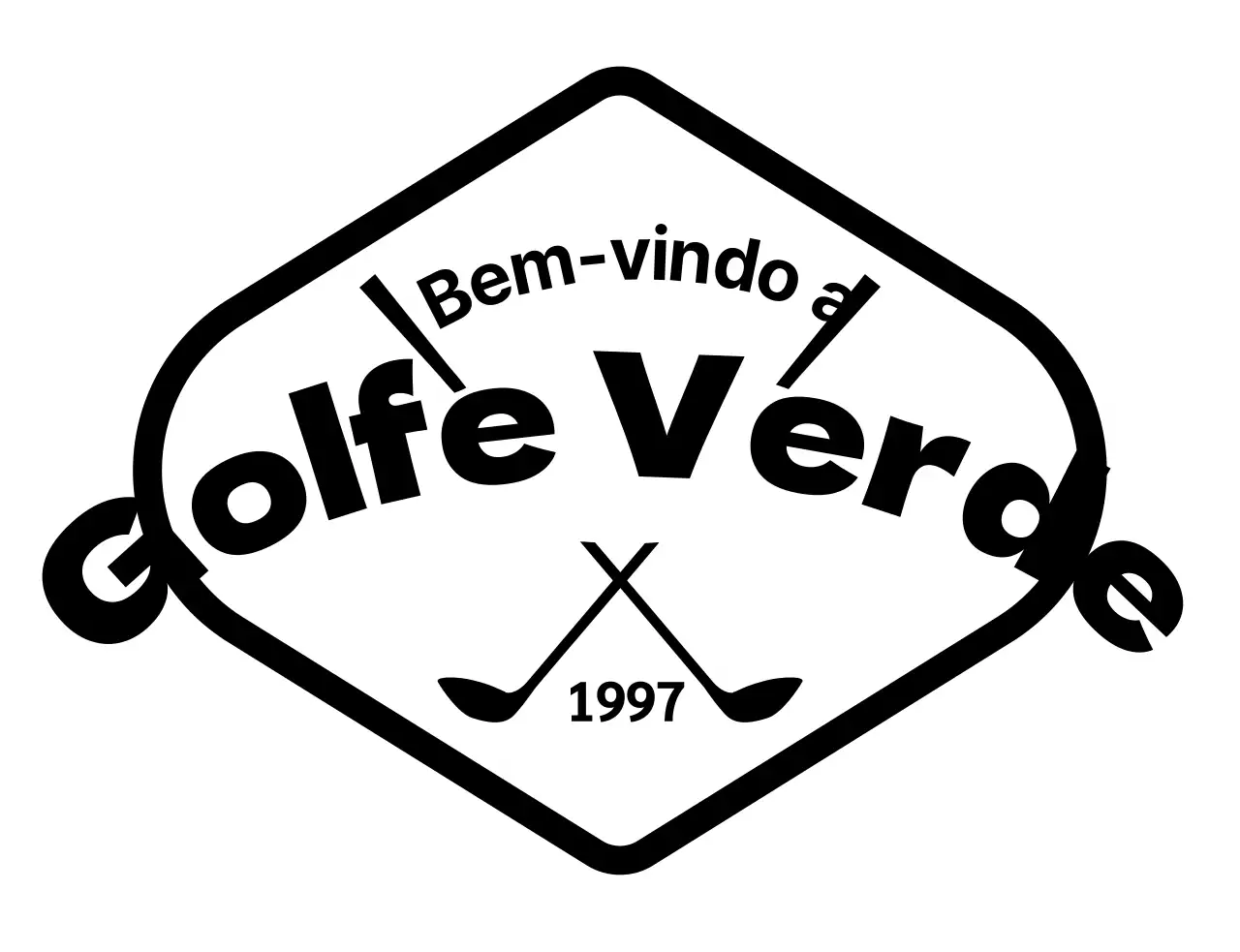 Conceito simples de taco de golfe com logótipo de golfe e caligrafia