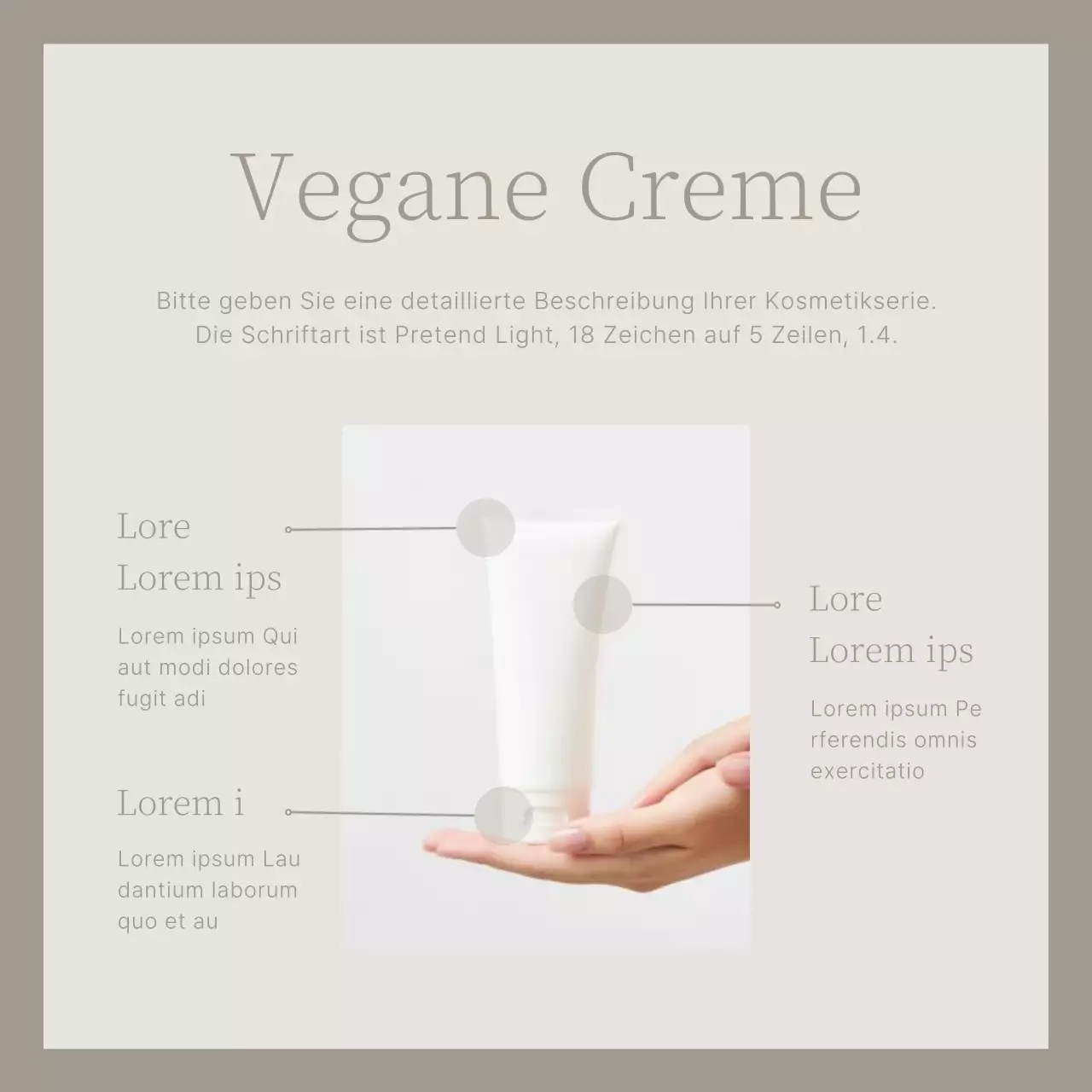 Förderung der einfachen kosmetischen Hautpflege in Beige