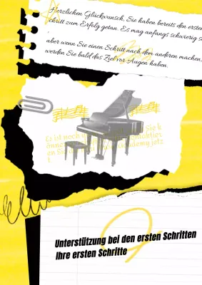 Kitschiges "Erste Schritte"-Schild in Gelb und Schwarz