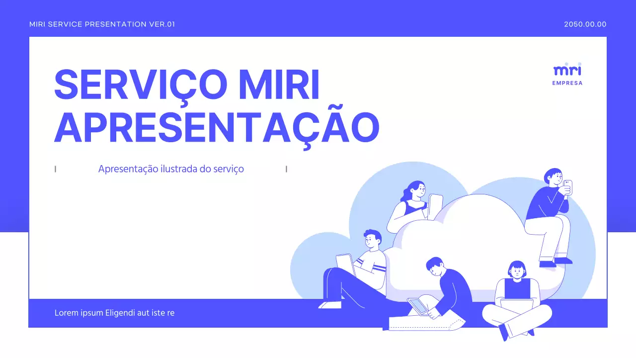 Um prospeto de serviços às empresas simples e púrpura